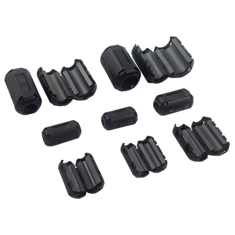 FeFu 20Pcs Clip-on Ferrite Ring Core Ferrite Bead RFI EMI Noise Suppressor Cable Clip for 3mm/ 5mm/ 7mm/ 9mm/ 13mm Diameter Cable, Black - Image 4
